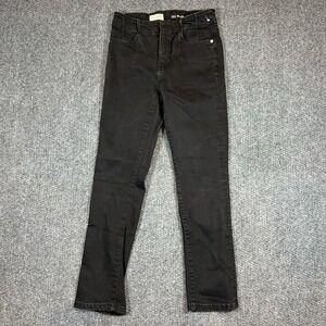Pilcro at Anthropologie The Coated Wanderer Relaxed Jeans Black Sz 26